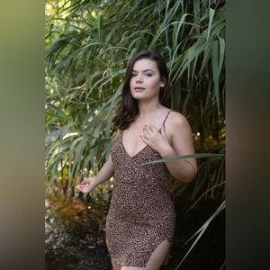 Reformation Leopard Print Slip Dress